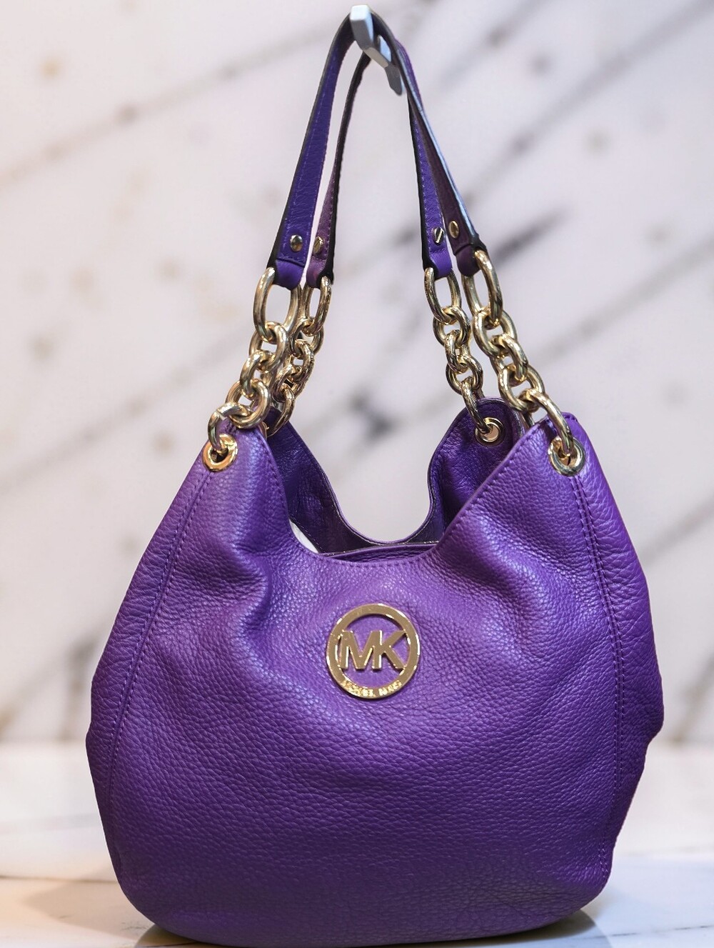 Michael Kors Fulton Large Hobo Slouchy Bag - Gorgeous Purple Leather!